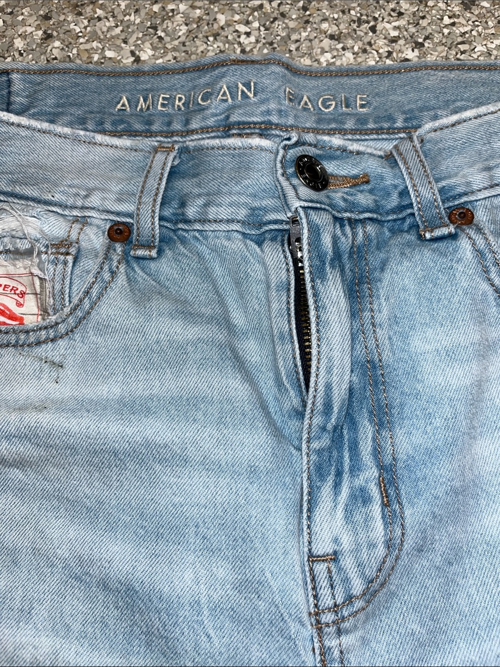 American Eagle Outfitters Light Wash High-Rise Denim Shorts